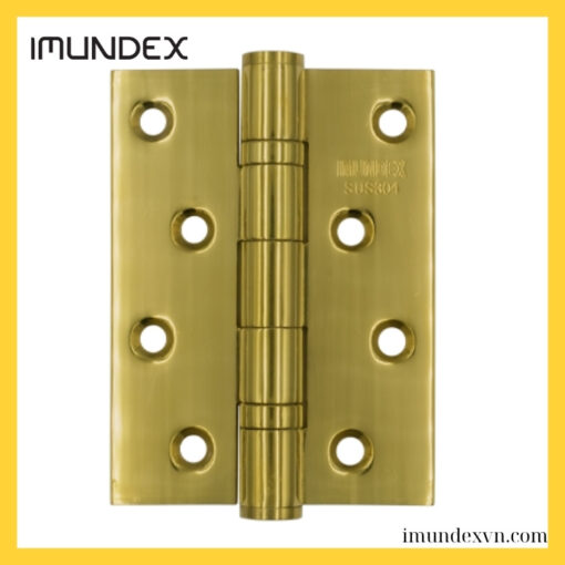 Bản lề lá nhỏ 2 bi Inox 304 màu vàng Imundex 701.12.170