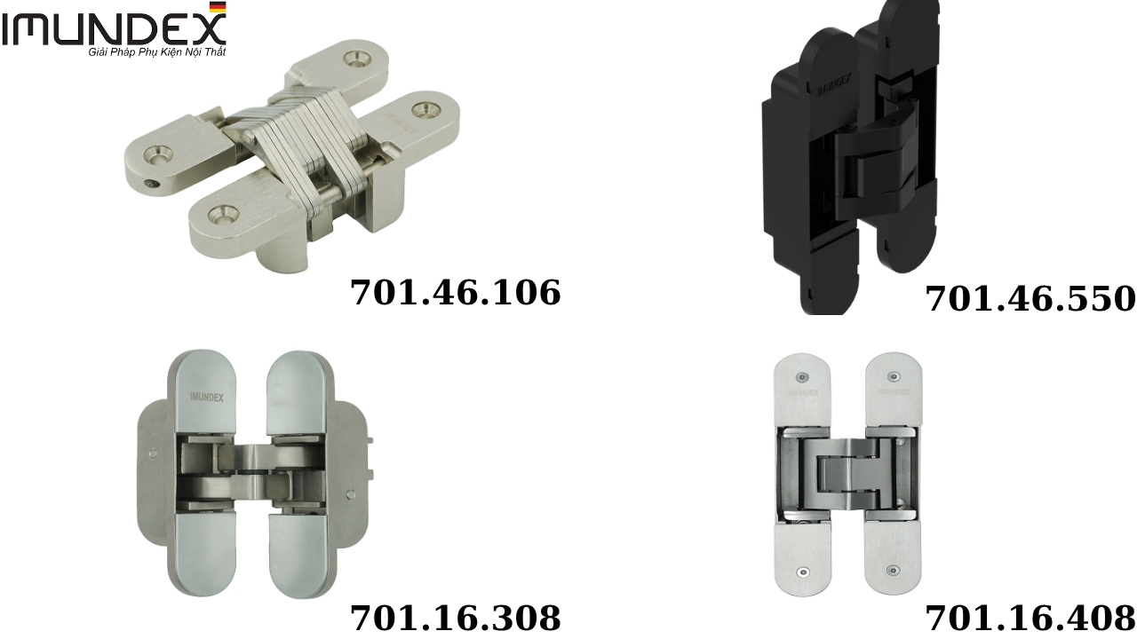 Các Dòng Bản Lề Âm Cửa Imundex Phổ Biến