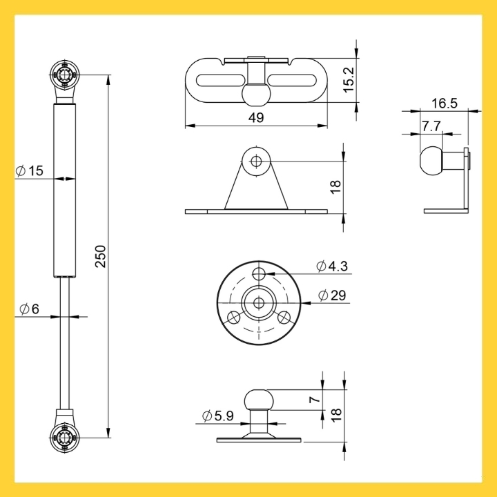 Pittong Nâng Cánh Tủ 120N Imundex 7800745