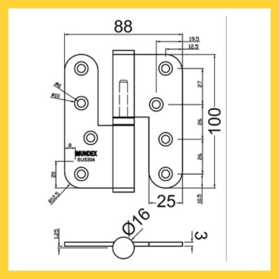 Thông số kỹ thuật bản lề cửa 701.13.103