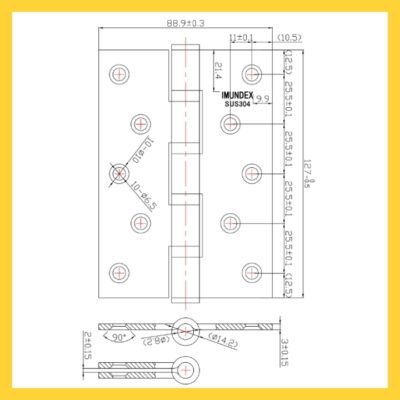 Thông số kỹ thuật bản lề cửa 701.14.900