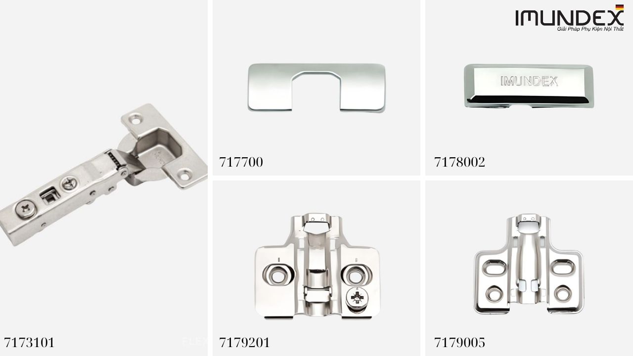 Bản Lề Cài Giảm Chấn Imundex Và Phụ Kiện Rời