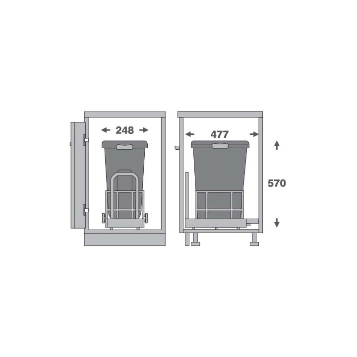 Bộ Thùng Rác Cho Tủ 300mm Imundex 7805801