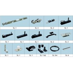 Bộ phụ kiện cửa trượt giảm chấn 2 chiều cho cửa 3 cánh 710.60.151