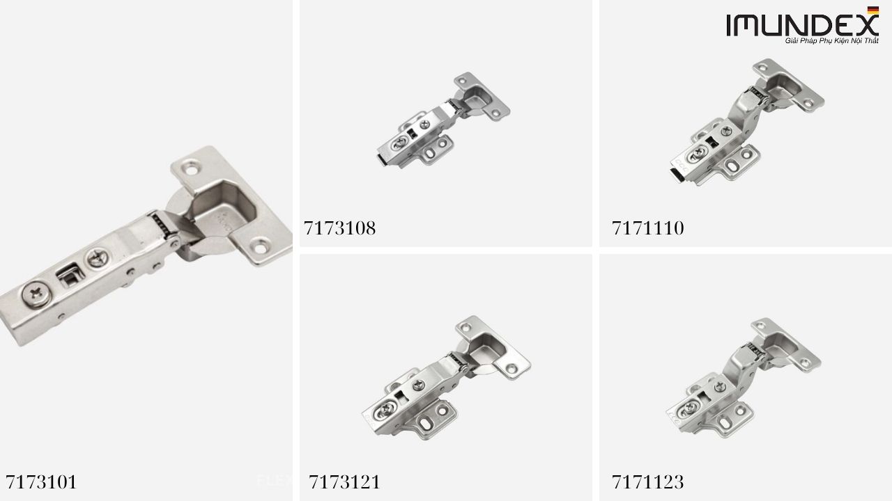 Các Mẫu Bản Lề Cài Giảm Chấn Imundex Phổ Biến