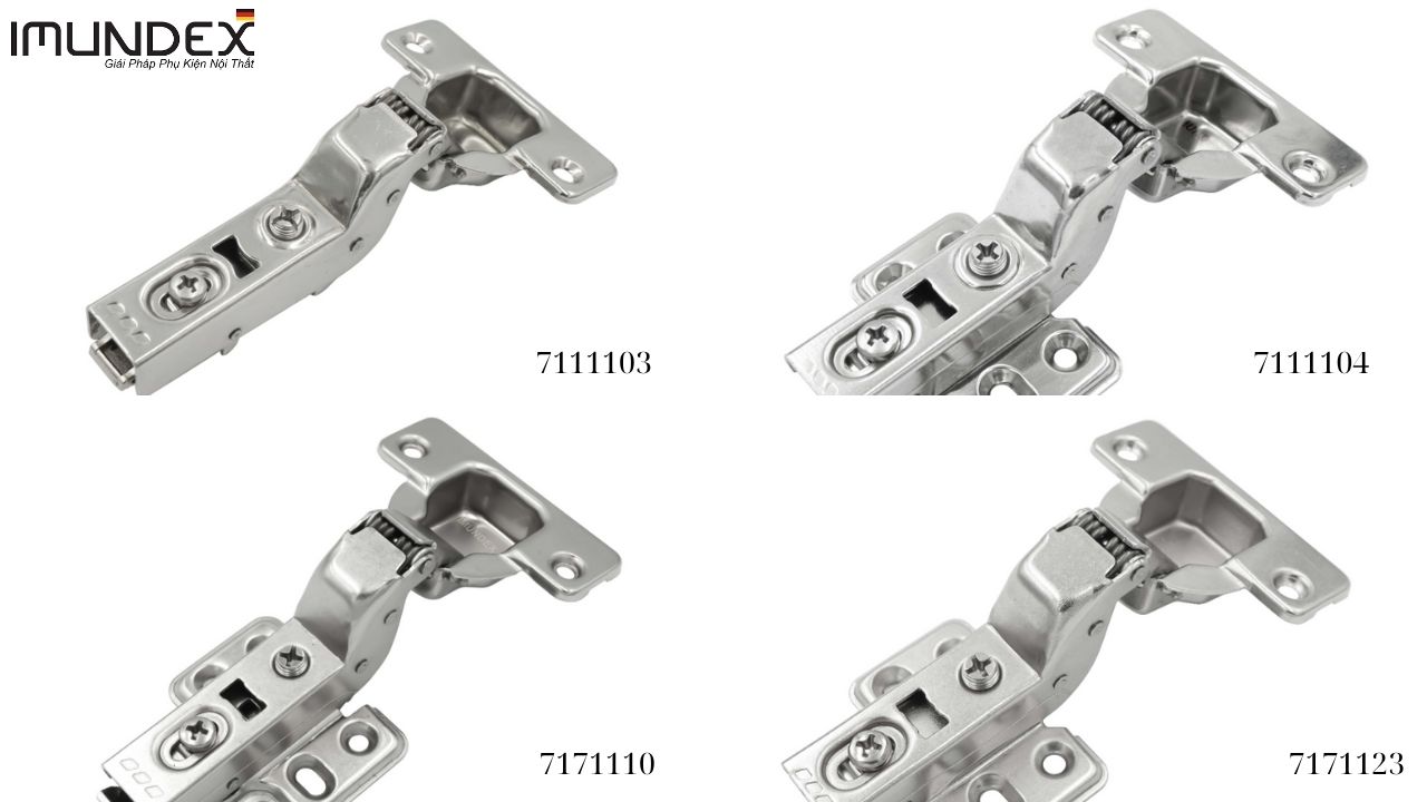 Các Mẫu Bản Lề Giảm Chấn Lọt Lòng Imundex Phổ Biến Hiện Nay