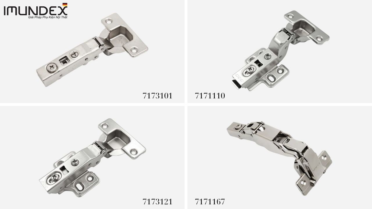Một Số Mẫu Bản Lề Giảm Chấn Imundex Phổ Biến