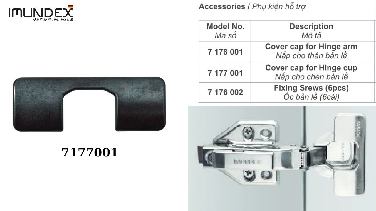 Nắp Cho Chén Bản Lề Imundex 7177001