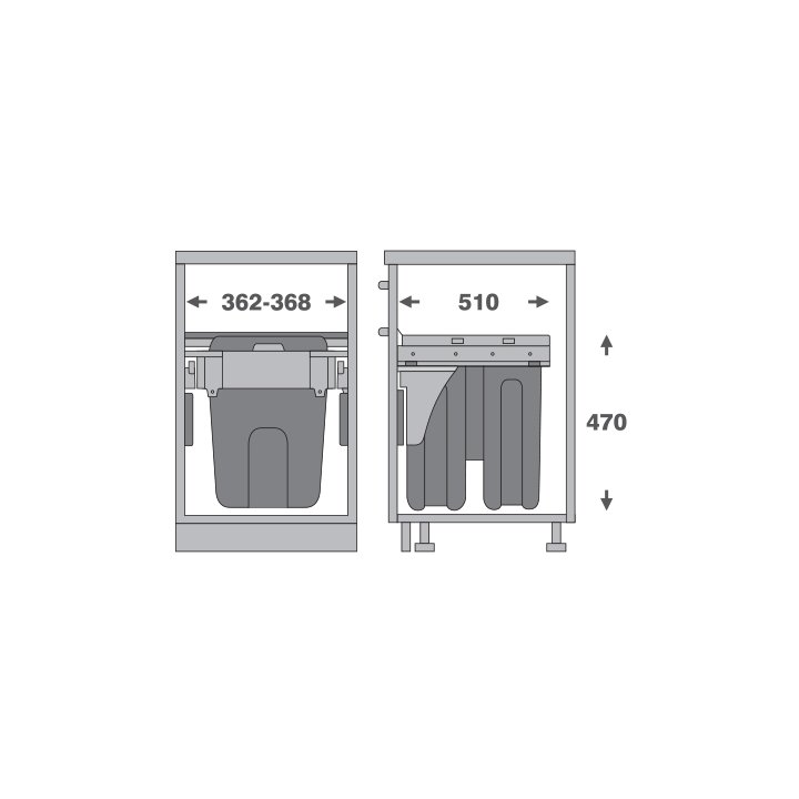 Thông Số Kỹ Thuật Bộ Thùng Rác Cánh Kéo 400mm Imundex 7805805