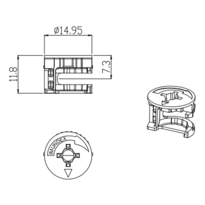 Thông Số Kỹ Thuật Đầu Ốc Liên Kết Cho Ván Dày 16mm Imundex 8011103