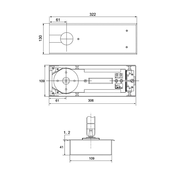 Thông số kỹ thuật bản lề sàn Imundex 708.16.100