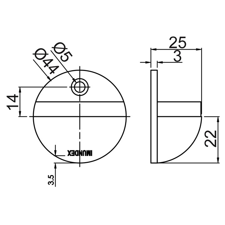 Thông số kỹ thuật chặn cửa 709.11.001 Imundex