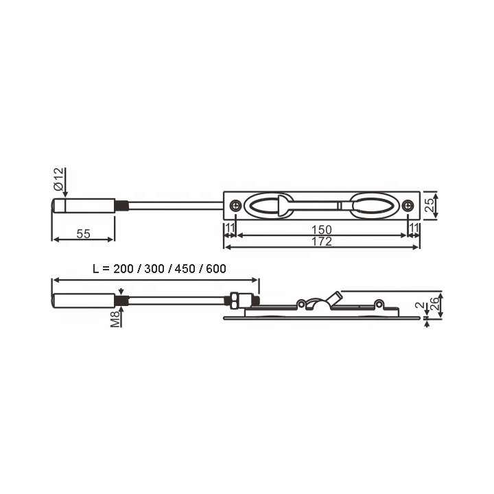 Thông số kỹ thuật chốt âm cửa sắt Imundex 709.17.992