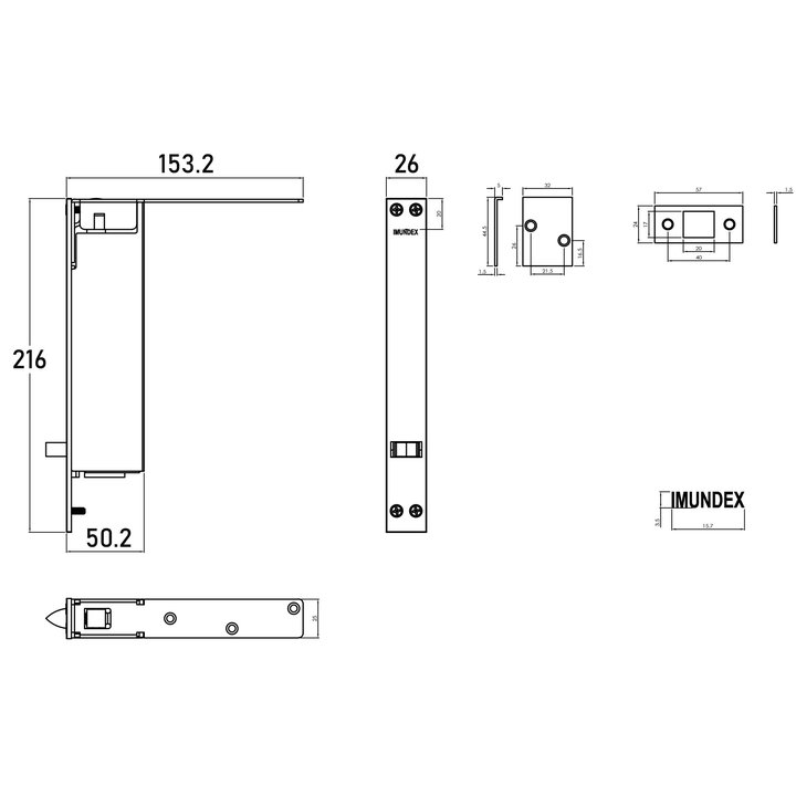 Thông số kỹ thuật chốt âm tự động Imundex 709.17.998