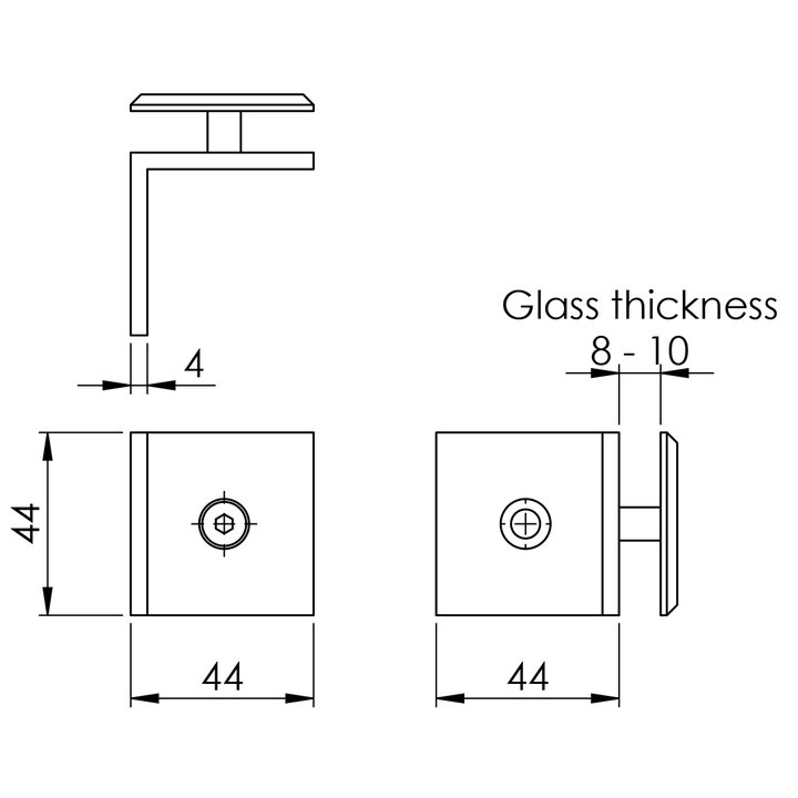 Thông số kỹ thuật kẹp kính gắn tường có bas đỡ Imundex 712.12.571