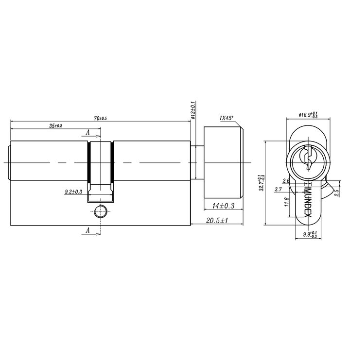 Thông số kỹ thuật ruột khóa Imundex 757.93.870
