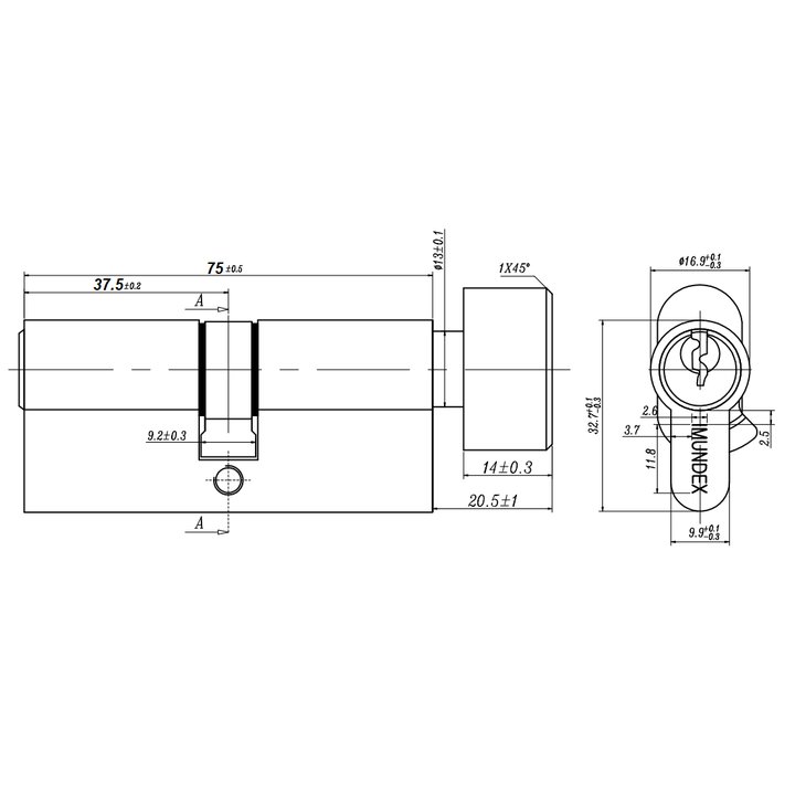 Thông số kỹ thuật ruột khóa Imundex 757.93.965