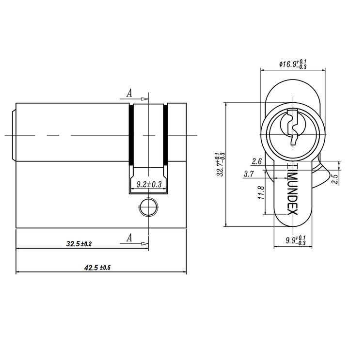 Thông số kỹ thuật ruột khóa Imundex 757.94.032