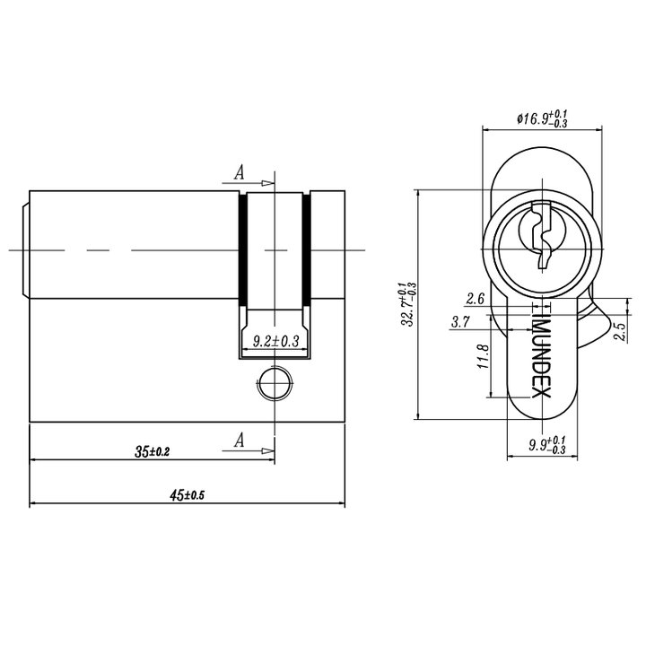 Thông số kỹ thuật ruột khóa Imundex 757.94.035