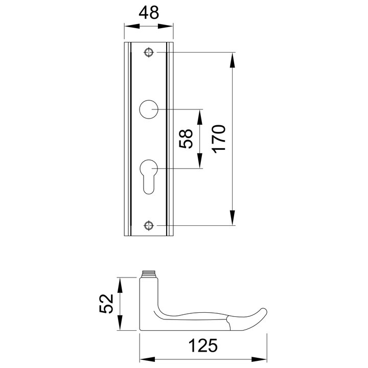 Thông số kỹ thuật tay nắm gạt Imundex 717.19.100