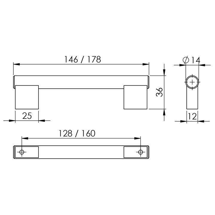 Thông số kỹ thuật tay nắm tủ Imundex 7752050