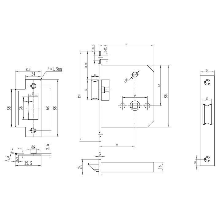 Thông số kỹ thuật thân khóa Imundex 747.16.009