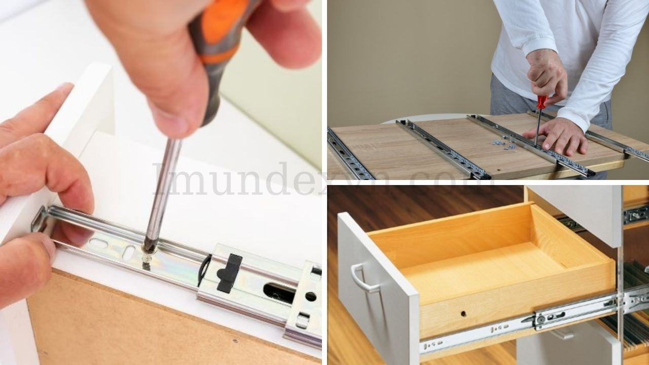 Cách lắp đặt ray bi trượt ngăn kéo