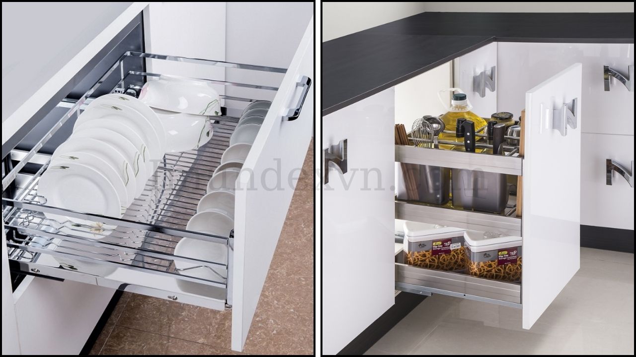 Ray trượt chịu lực trong thiết kế tủ bếp