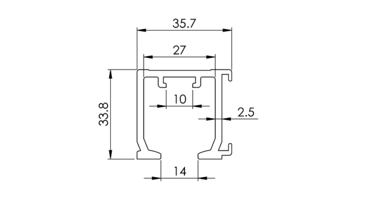 Thông Số Kỹ Thuật Ray Trượt Treo Hợp Kim Nhôm 3m Imundex 710.12.960
