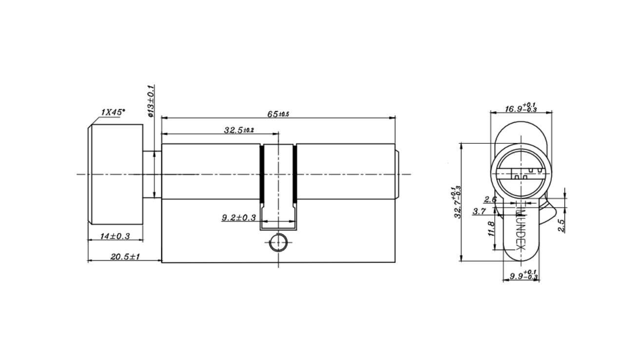 Thông Số Kỹ Thuật Ruột Khóa 1 Đầu Chìa Và 1 Đầu Vặn Ovan Imundex 757.73.880