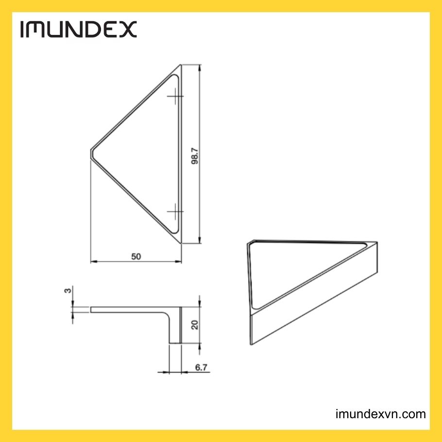Thông số kỹ thuật Tay nắm tủ đế kim loại Imundex 7751002