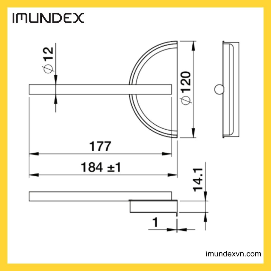 Thông số kỹ thuật Tay nắm tủ màu đen Imundex 7754079