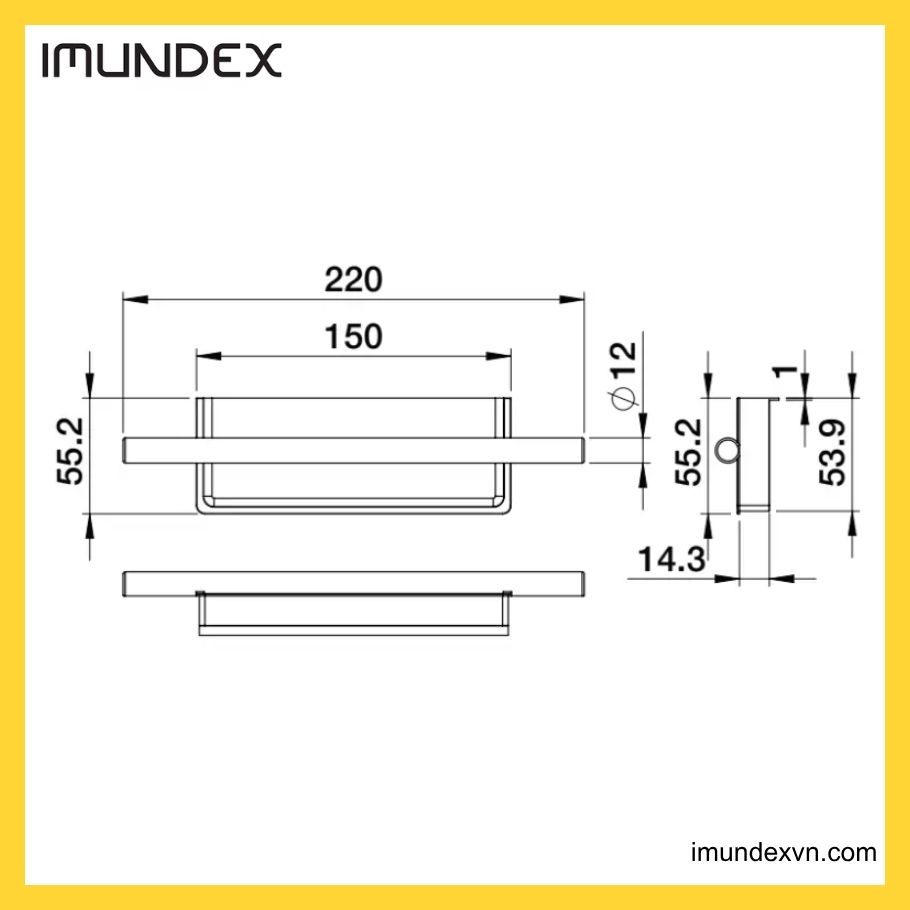 Thông số kỹ thuật Tay nắm tủ màu đen Imundex 7754080