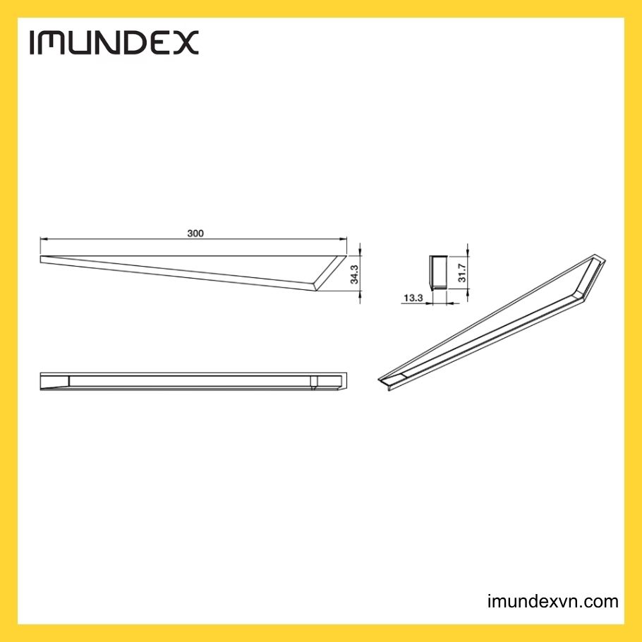 Thông số kỹ thuật Tay nắm tủ màu vàng Imundex 7758078
