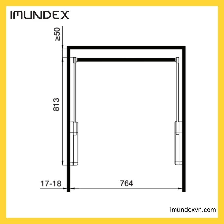 Thông số kỹ thuật Thanh treo quần áo nâng hạ điện Imundex 7907601